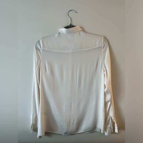 Alice & Olivia SILK Button-down White Blouse - Picture 7 of 9